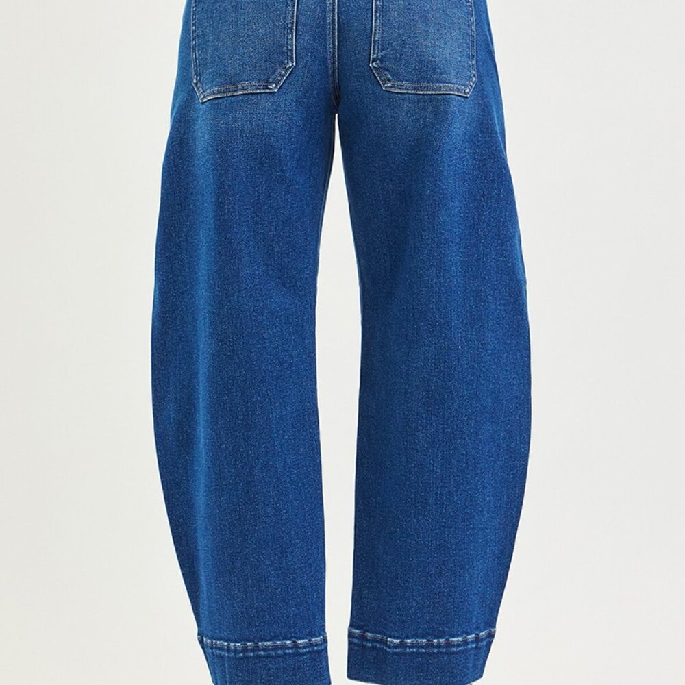 RISEN Mid Rise Crop Barrel Jeans - Picture 4 of 7